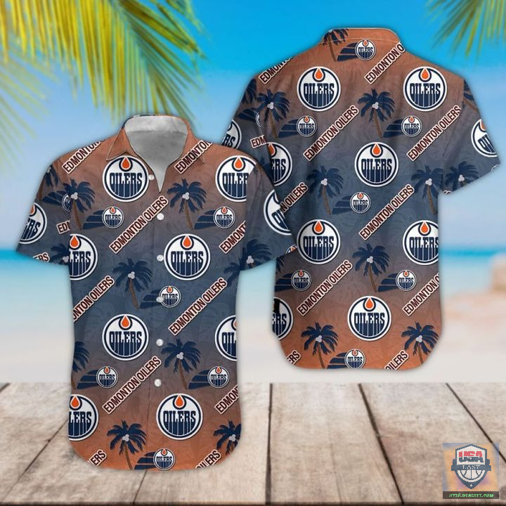 Edmonton Oilers Logo Pattern Hawaiian Shirt