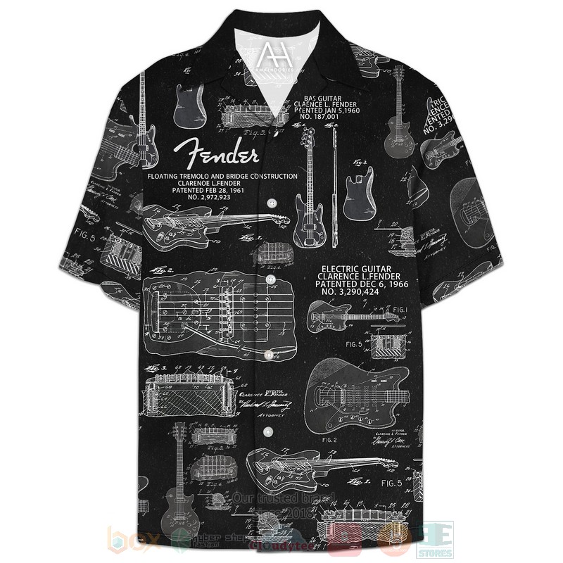 Electric Guitar Patent Hawaiian Shirt