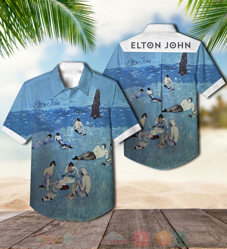 Elton John Blue Moves Hawaiian Shirt