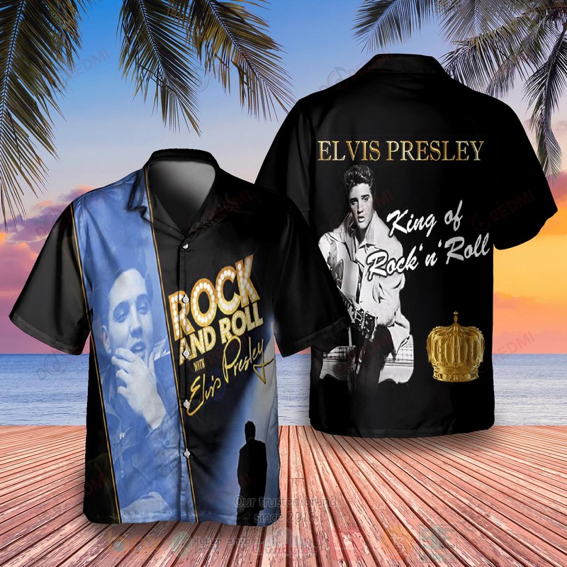Elvis Presley King Of Rock And Roll Album Hawaiian Shirt