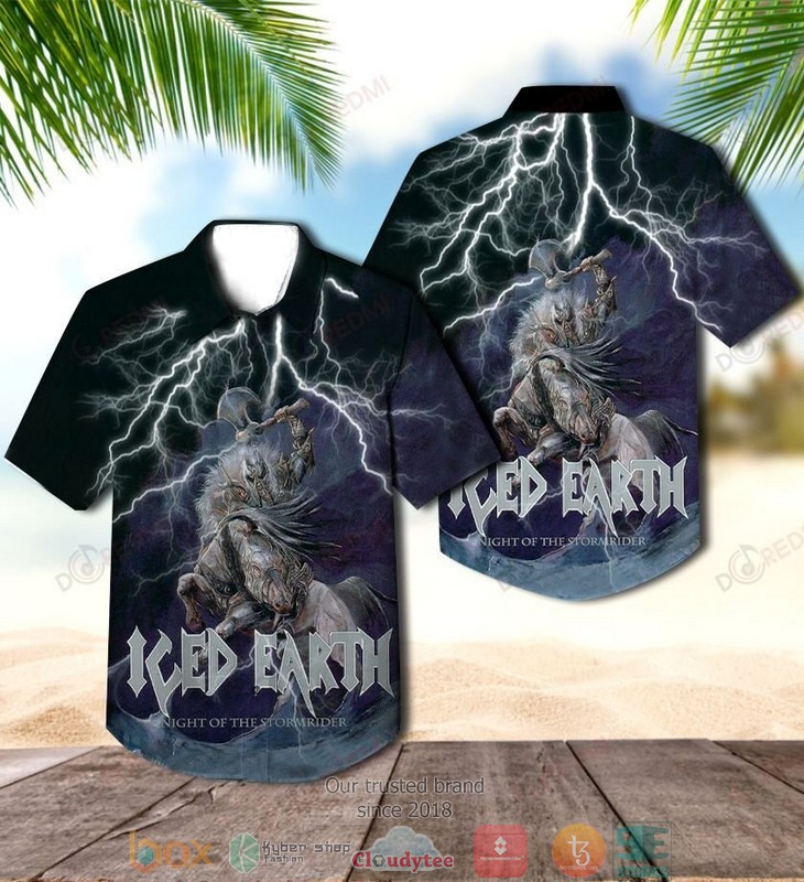 Iced Earth Night Of The Stormrider Album Short Sleeve Hawaiian Shirt