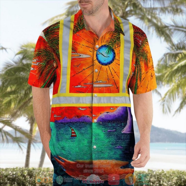 Ironworker Sunset Hawaiian Shirt