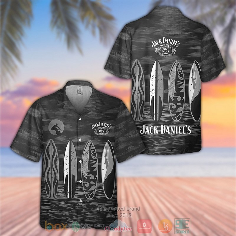 Jack Daniels Old No 7 Tennessee Whiskey Surfboard Hawaiian Shirt