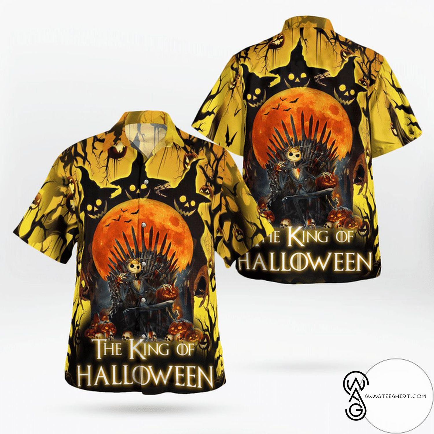 Jack Skellington The King Of Halloween Casual Beach Full Printing Hawaiian Shirt