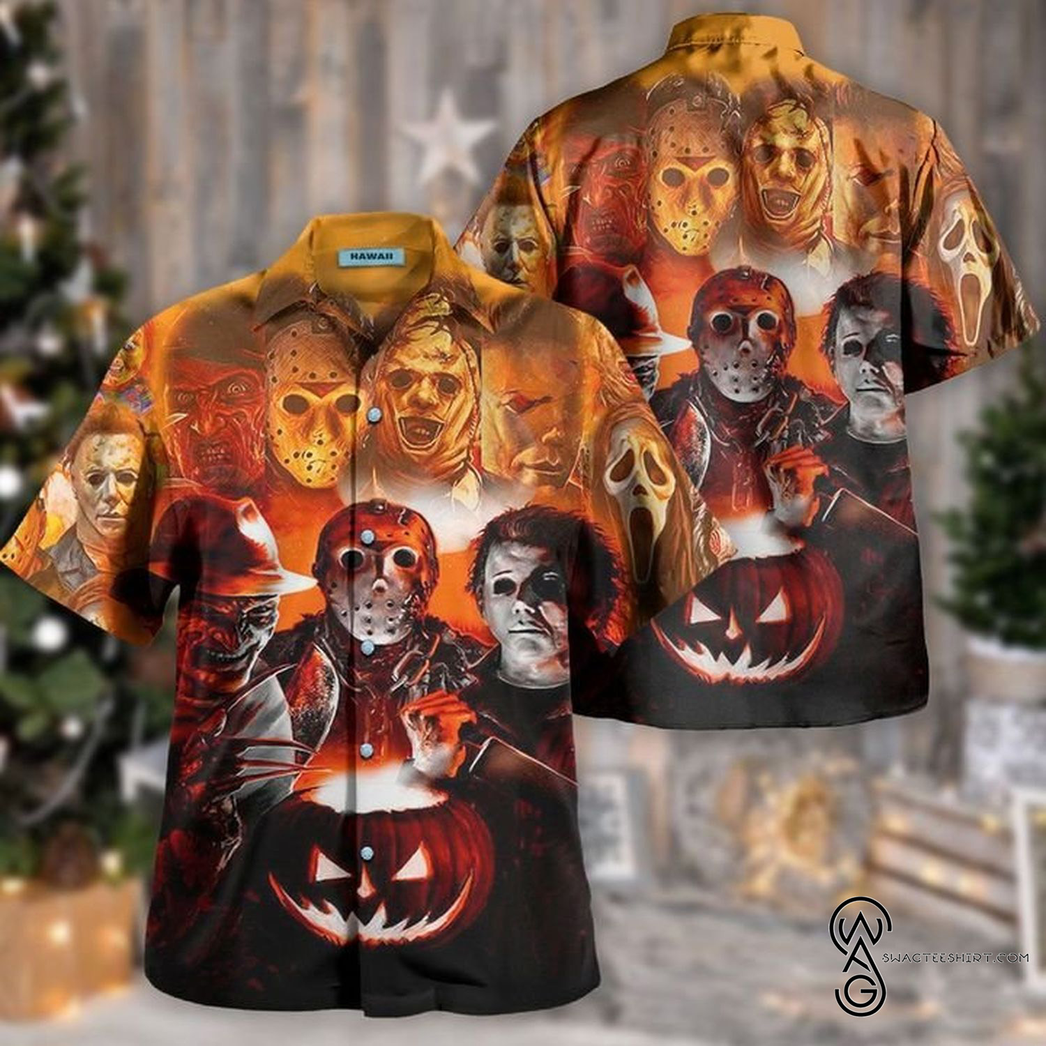 Join Us To Make Halloween Great Again Horror Characters Movie Full Printing Hawaiian Shirt