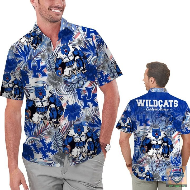 Kentucky Wildcats Tropical Floral Custom Name Hawaiian Shirt
