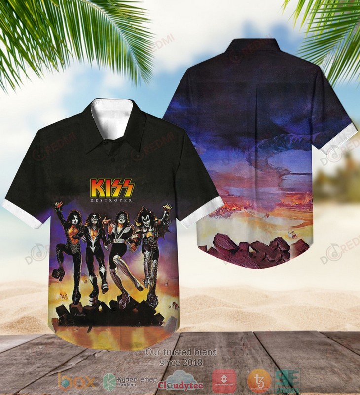 Kiss Band Destroyer Short Sleeve Hawaiian Shirt