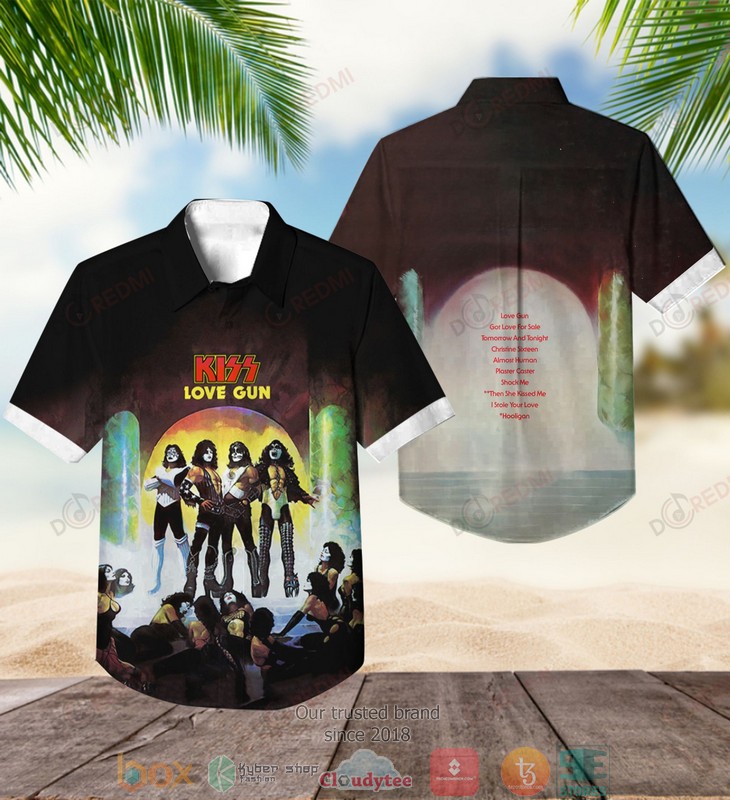 Kiss Band Love Gun Short Sleeve Hawaiian Shirt