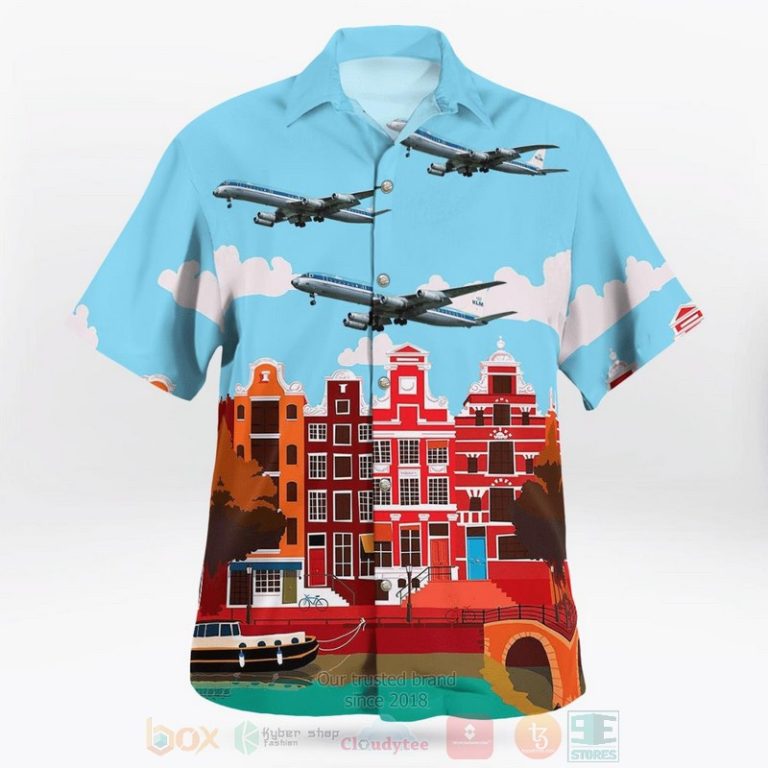 Klm Royal Dutch Airlines Douglas Dc 8 63 Hawaiian Shirt