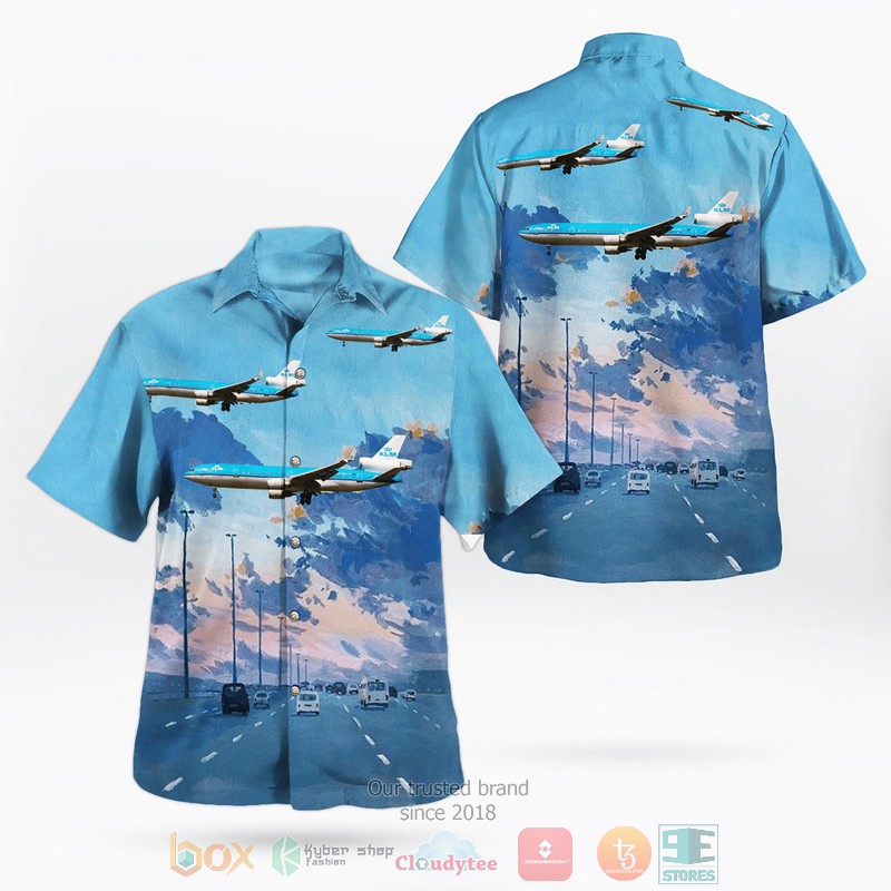 Klm Royal Dutch Airlines Mcdonnell Douglas Md 11 Hawaiian Shirt