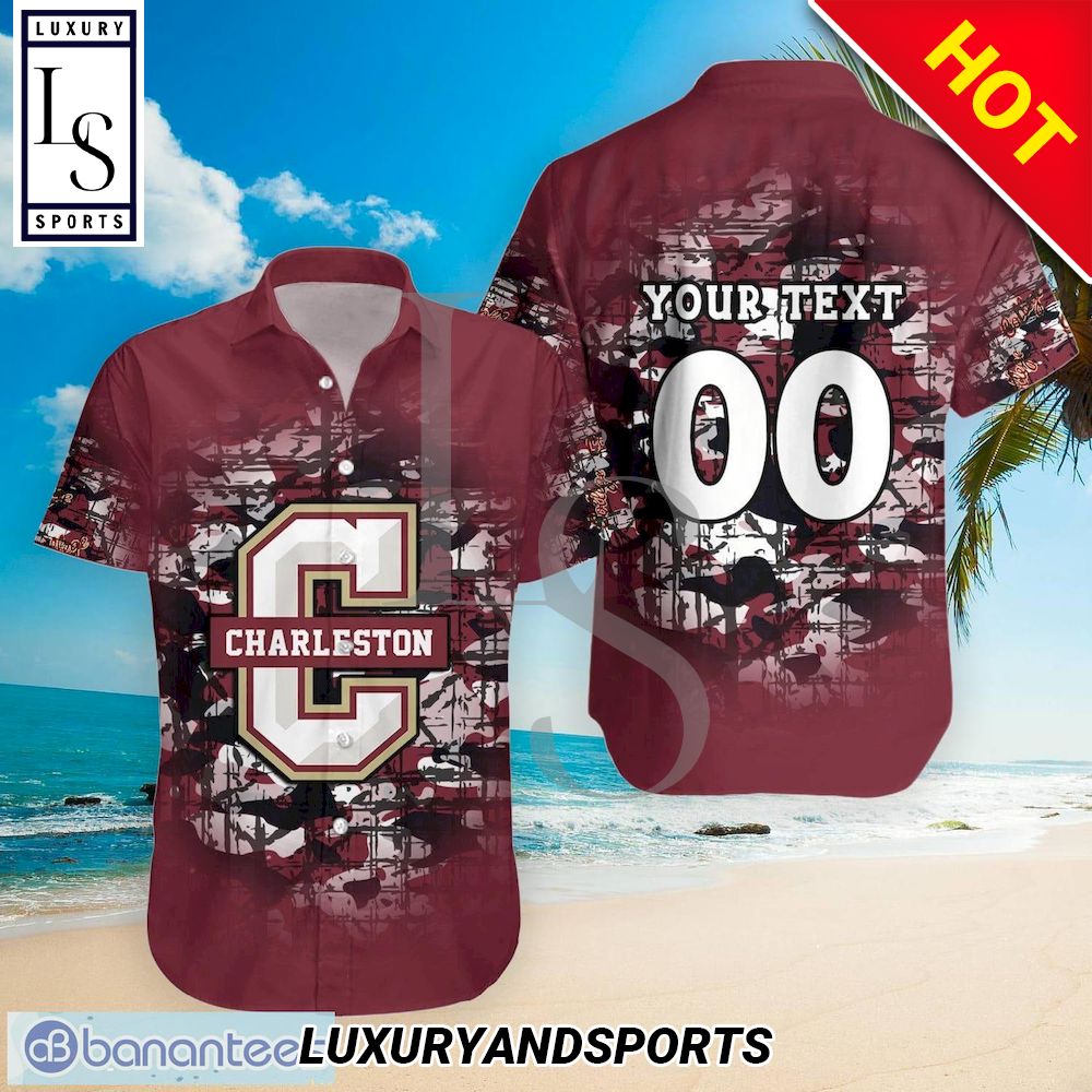 College of Charleston Cougars Chippewas Camouflage Personalized Hawaiian Shirt