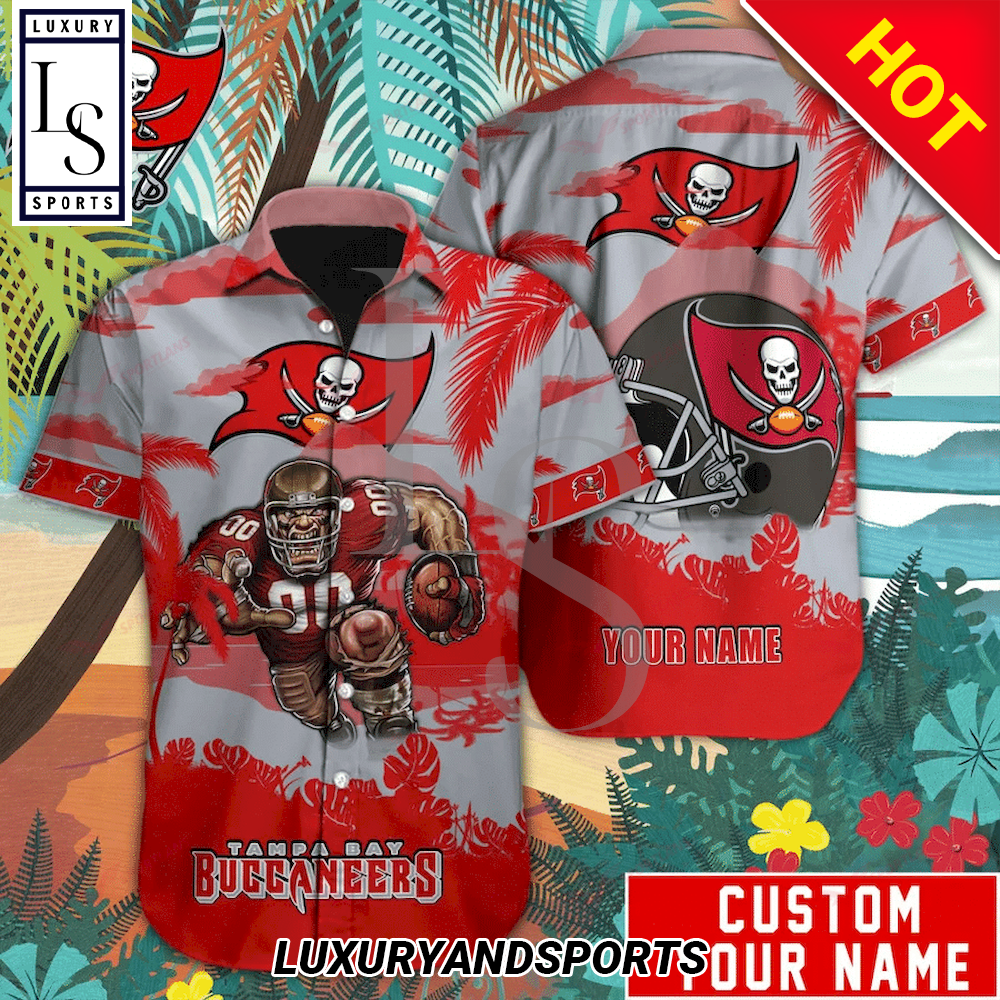 Tampa Bay Buccaneers Mascot Custom Name Hawaiian Shirt