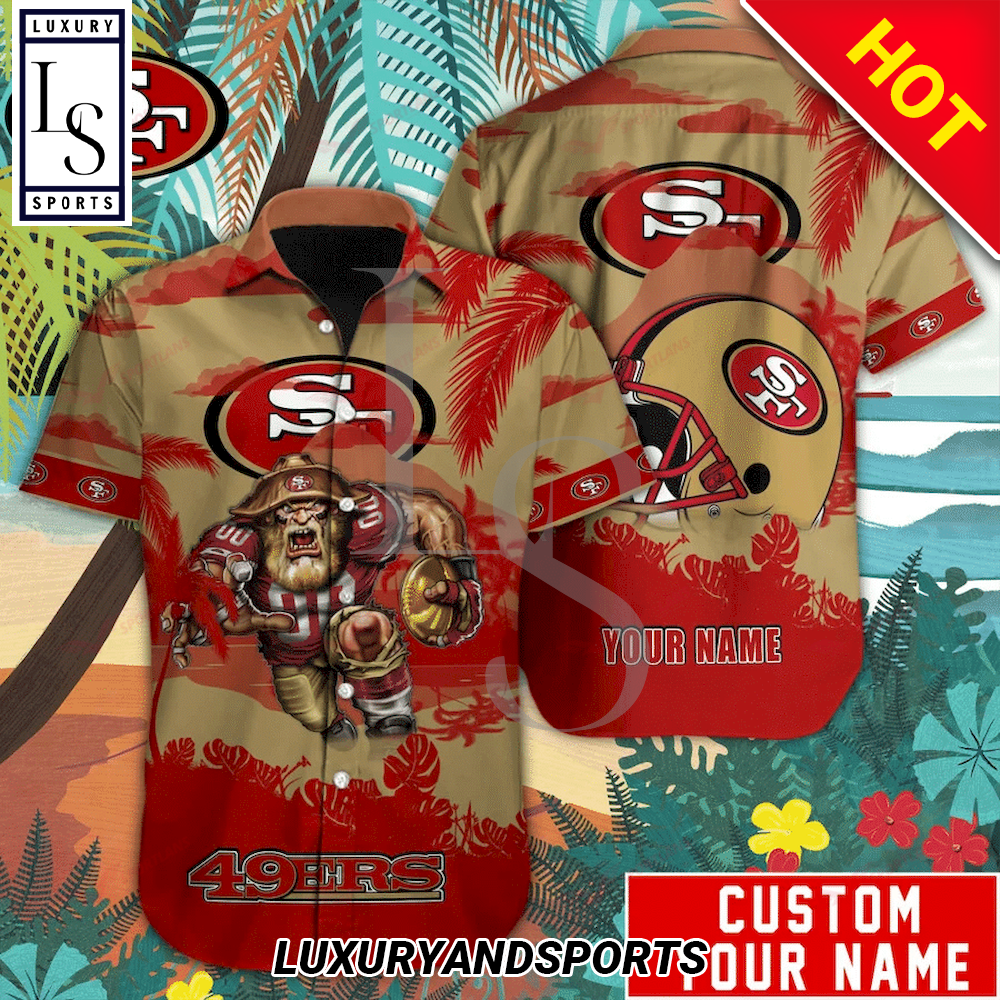 San Francisco 49ers Mascot Custom Name Hawaiian Shirt