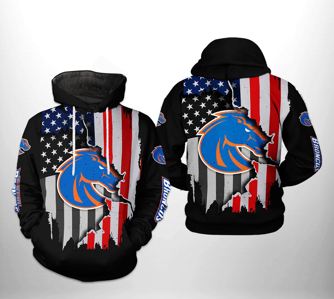 Boise State Broncos NCAA US Flag 3D Printed Hoodie/Zipper Hoodie