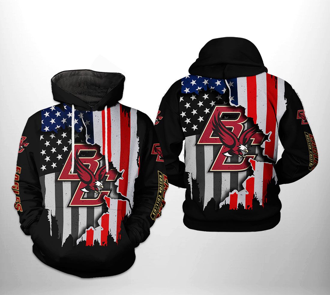 Boston College Eagles NCAA US Flag 3D Printed Hoodie/Zipper Hoodie