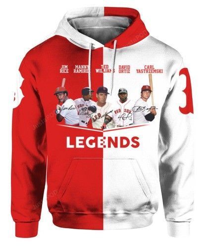 Boston Red Sox Legend Player Pullover And Zippered Hoodies Custom 3d Graphic Printed 3d Hoodie All Over Print Hoodie For Men For Women