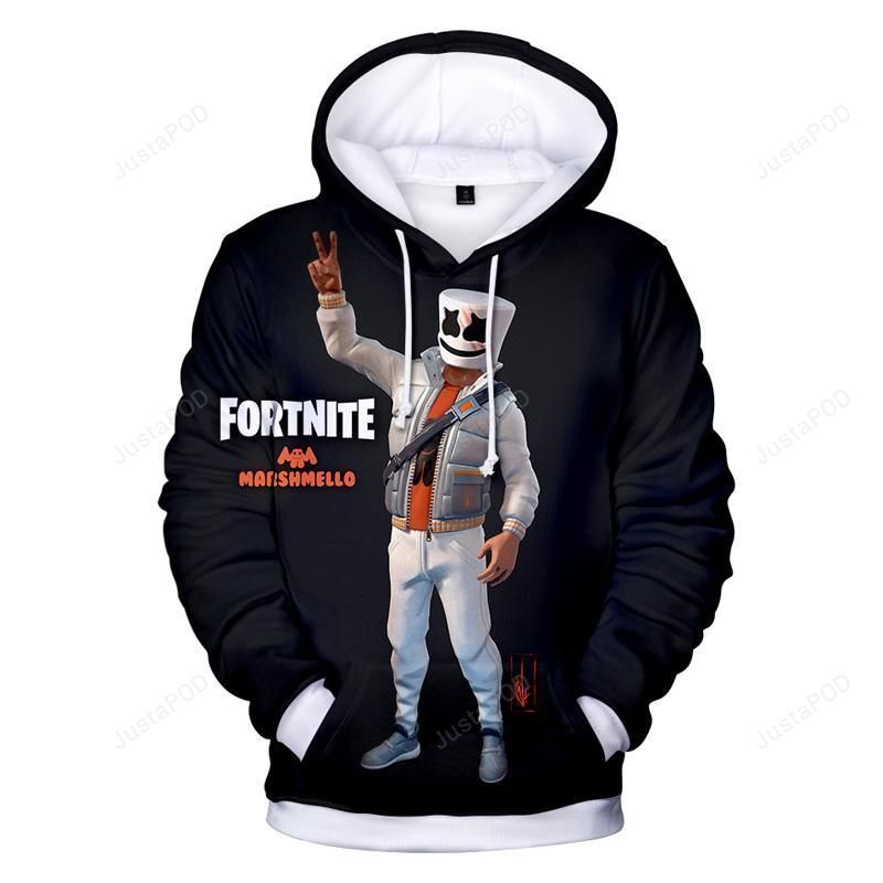 Youth & Adult Fortnite 3D Hoodie For Men Women All Over 3D Printed Hoodie Marshmello 3D Painted 3D Hoodie For Men Women All Over 3D Printed Hoodies