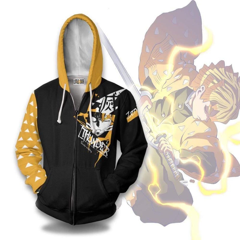 Zenitsu Thunder Breathing Hoodie KNY Clothes Anime Outfits