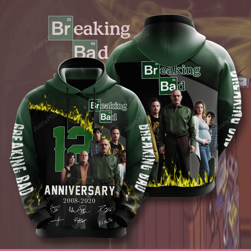 Breaking Bad Movie And Character Anniversary 12 Years Pullover And Zip Pered Hoodies Custom 3d Graphic Printed 3d Hoodie All Over Print Hoodie For Men For Womenhoodie