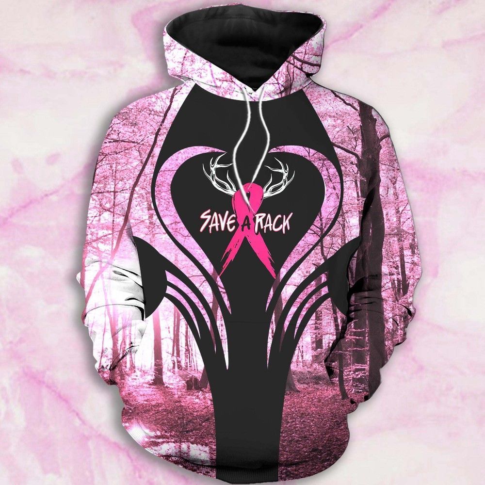 Breast Cancer Hunting Save A Rack 3D Hoodie For Men For Women All Over Printed Hoodie