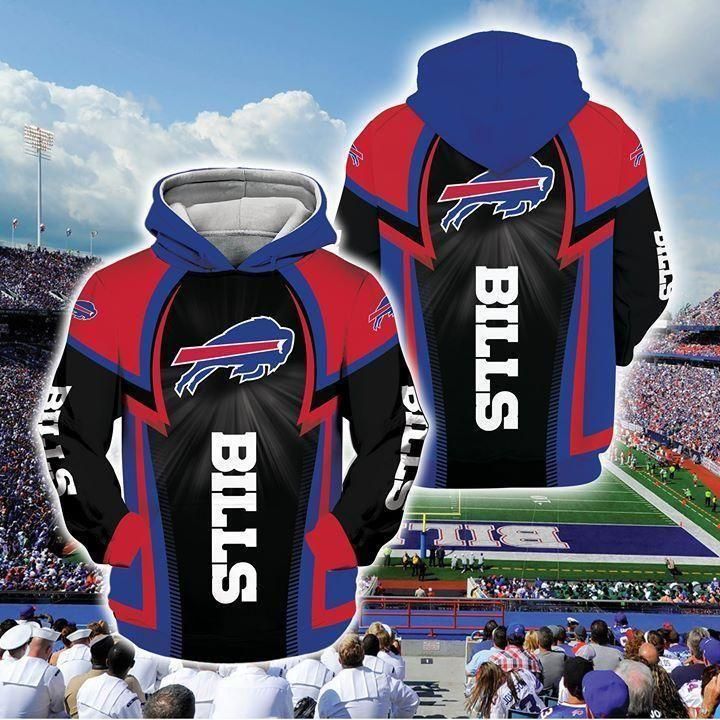 Buffalo Bills NFL Football Black Blue Red 3D Printed Hoodie/Zipper Hoodie