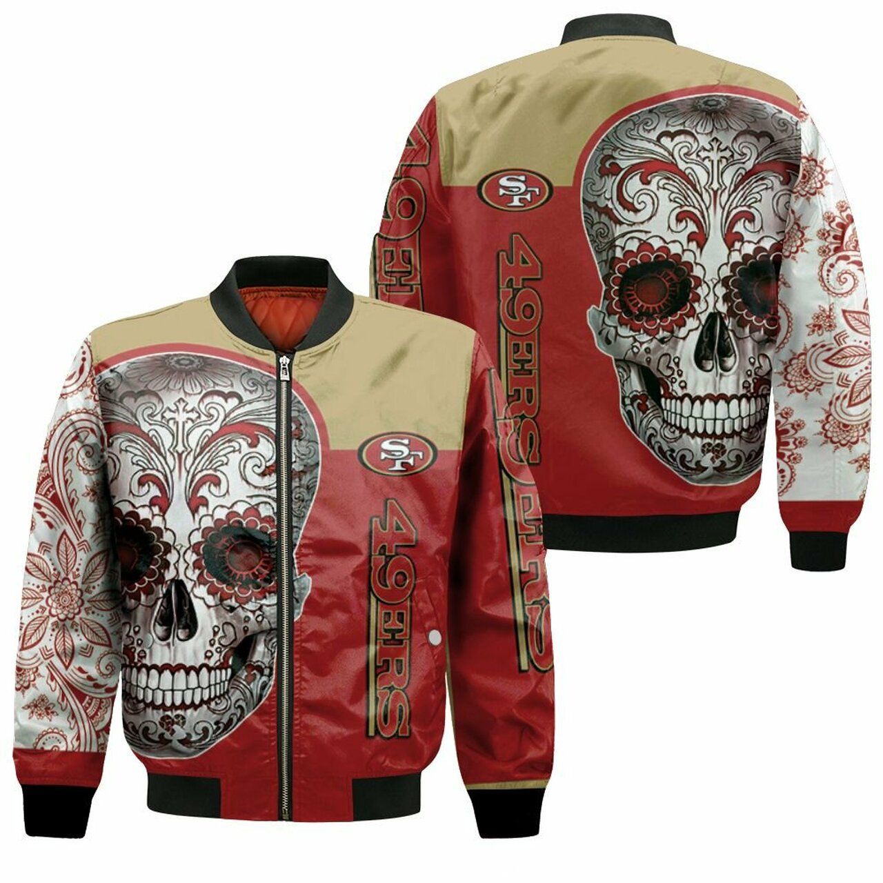 3D Hoodie San Francisco 49Ers Sugar Skull Fan 3D T Shirt Hoodie Sweater Jersey Bomber Jacket Model 122