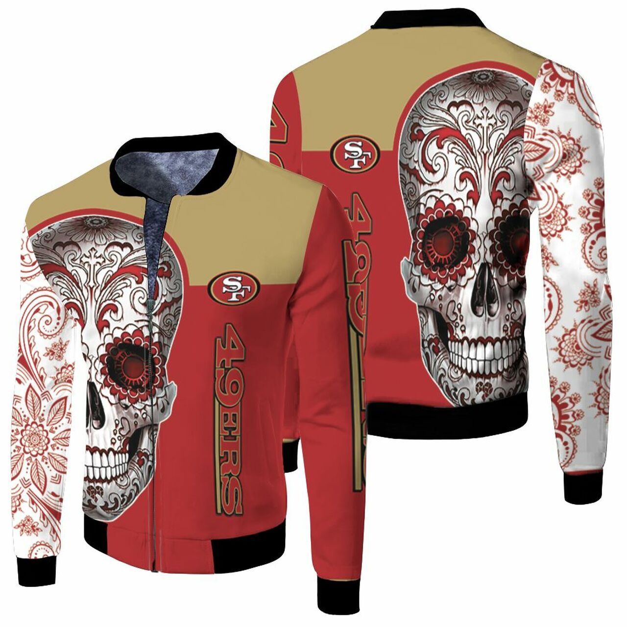 3D Hoodie San Francisco 49Ers Sugar Skull Fan 3D T Shirt Hoodie Sweater Jersey Fleece Bomber Jacket Model 123
