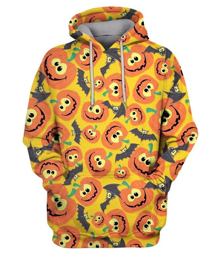 HALLOWEEN THEMES WITH BATS AND PUMPKINS 3D Hoodie For Men For Women All Over Printed Hoodie