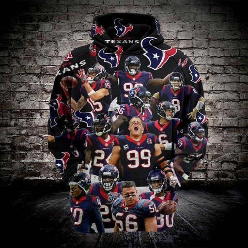 Houston Texans Unique Team Pullover And Zippered Hoodies Custom 3D Houston Texansgraphic Printed 3D Hoodie All Over Print Hoodie For Men For Women