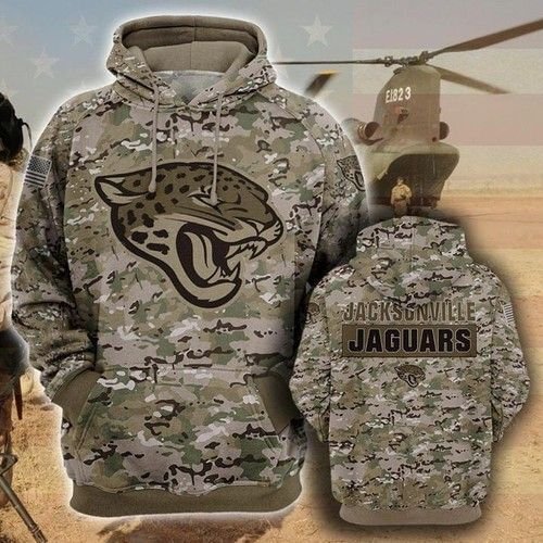 Jacksonville Jaguars Camouflage Pattern Pullover And Zippered Hoodies Custom 3d Graphic Printed 3d Hoodie All Over Print Hoodie For Men For Women