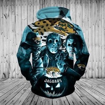 Jacksonville Jaguars Halloween Horror Night Pullover And Zippered Hoodies Custom 3D Graphic Printed 3D Hoodie All Over Print Hoodie For Men For Women