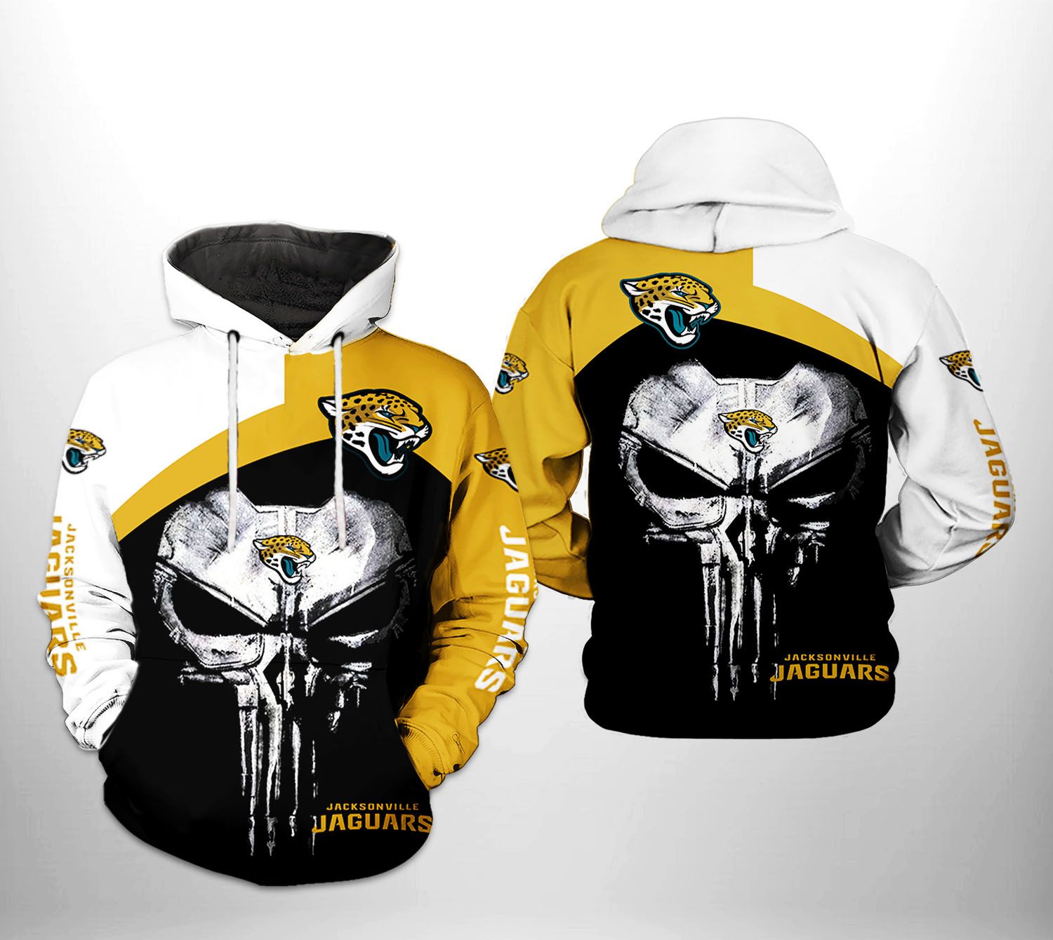 Jacksonville Jaguars NFL Skull Punisher Team 3D Printed Hoodie/Zipper Hoodie