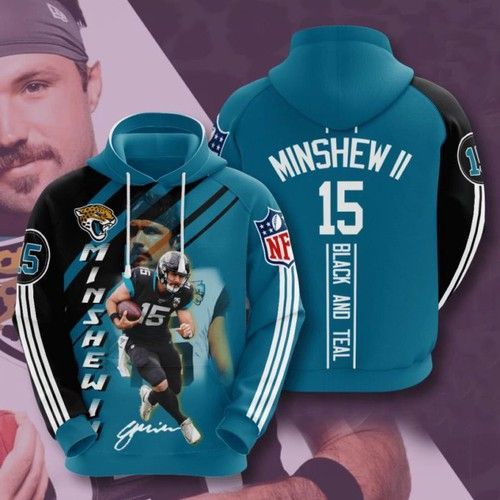 Jacksonville Jaguars Number 15 Pullover And Zippered Hoodies Custom 3d Graphic Printed 3d Hoodie All Over Print Hoodie For Men For Women