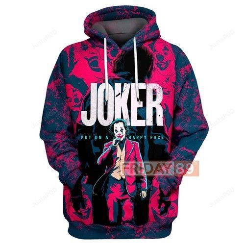 Joker Put On A Happy Face Pullover And Zippered Hoodies Custom 3d Joker Graphic Printed 3d Hoodie All Over Print Hoodie For Men For Women