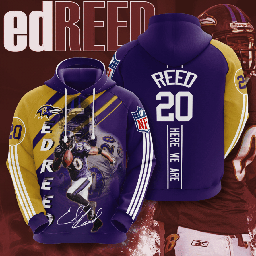 Baltimore Ravens Ed Reed 3D Hoodie Sweatshirt For Fans Men Women All Over Printed Hoodie