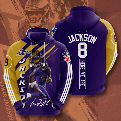 Baltimore Ravens Lamar Jackson 3D Hoodie For Men For Women