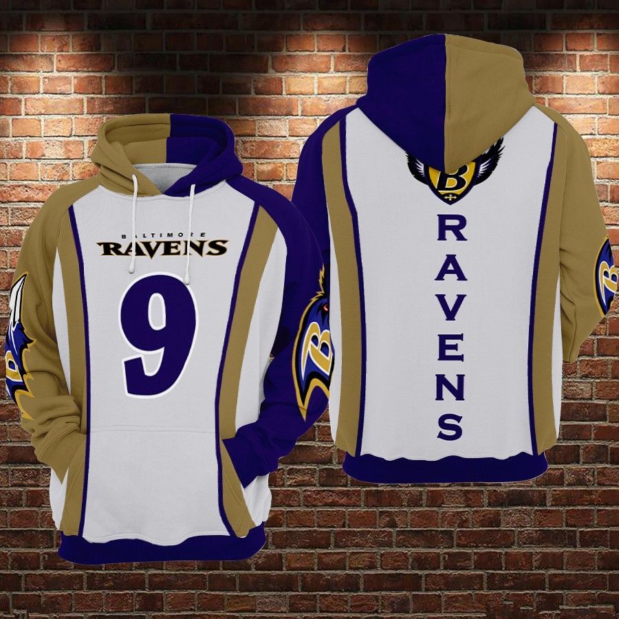 Baltimore Ravens Nfl Football White 3D Hoodie Sweatshirt For Fans Men Women Baltimore Ravens All Over Printed Hoodie. Baltimore Ravens 3D Full Printing Shirt