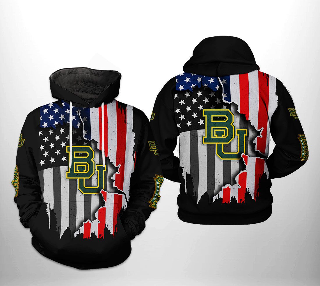 Baylor Bears NCAA US Flag 3D Printed Hoodie/Zipper Hoodie