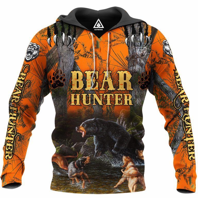 Bear Hunter 3D Hoodie All Over Printed Hoodie