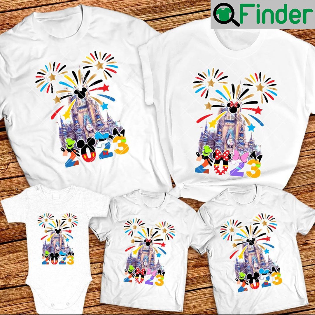 Fireworks Disney Castle Family Trendy Disneyworld Trip Shirts 2023