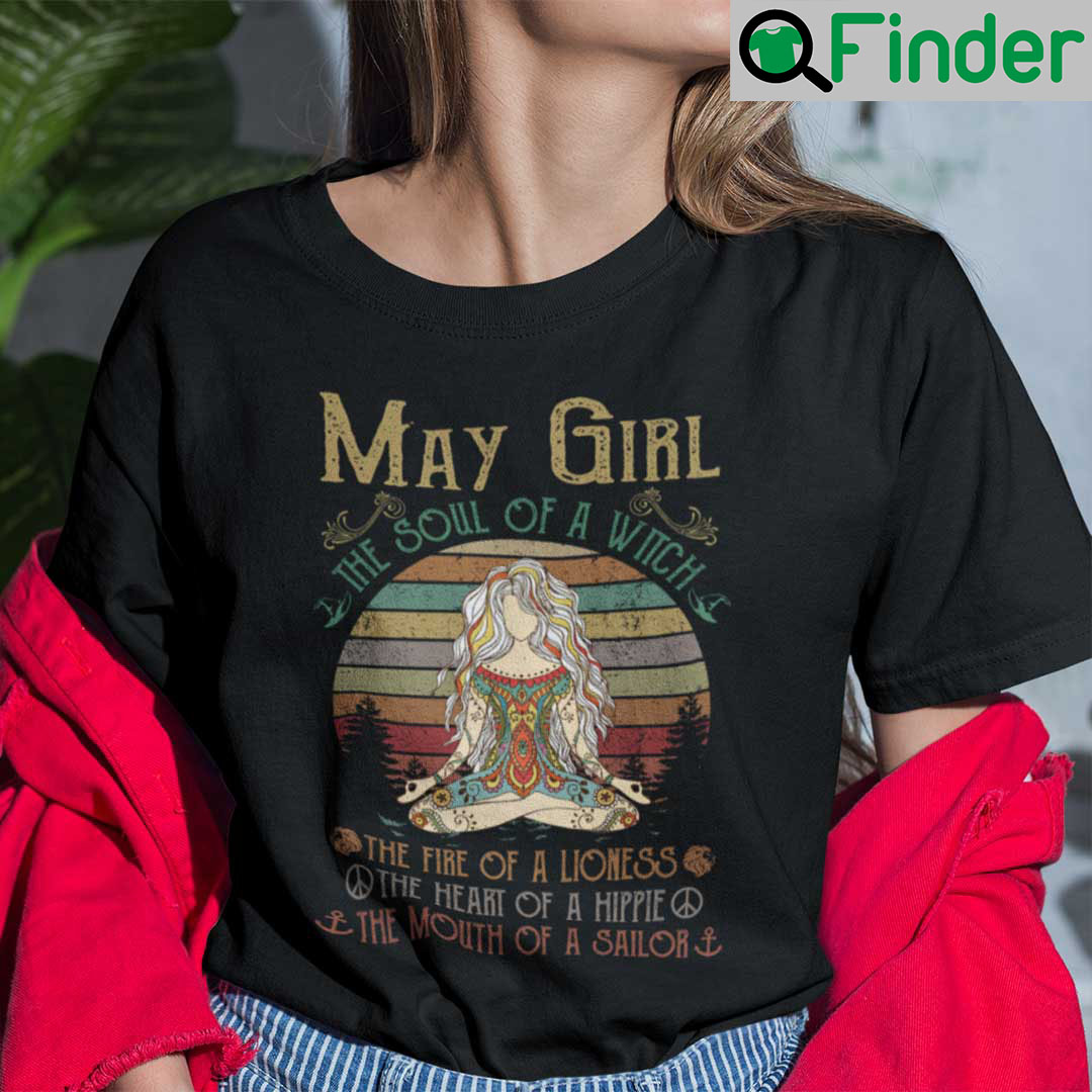 Vintage Yoga May Girl Shirt The Soul Of A Witch