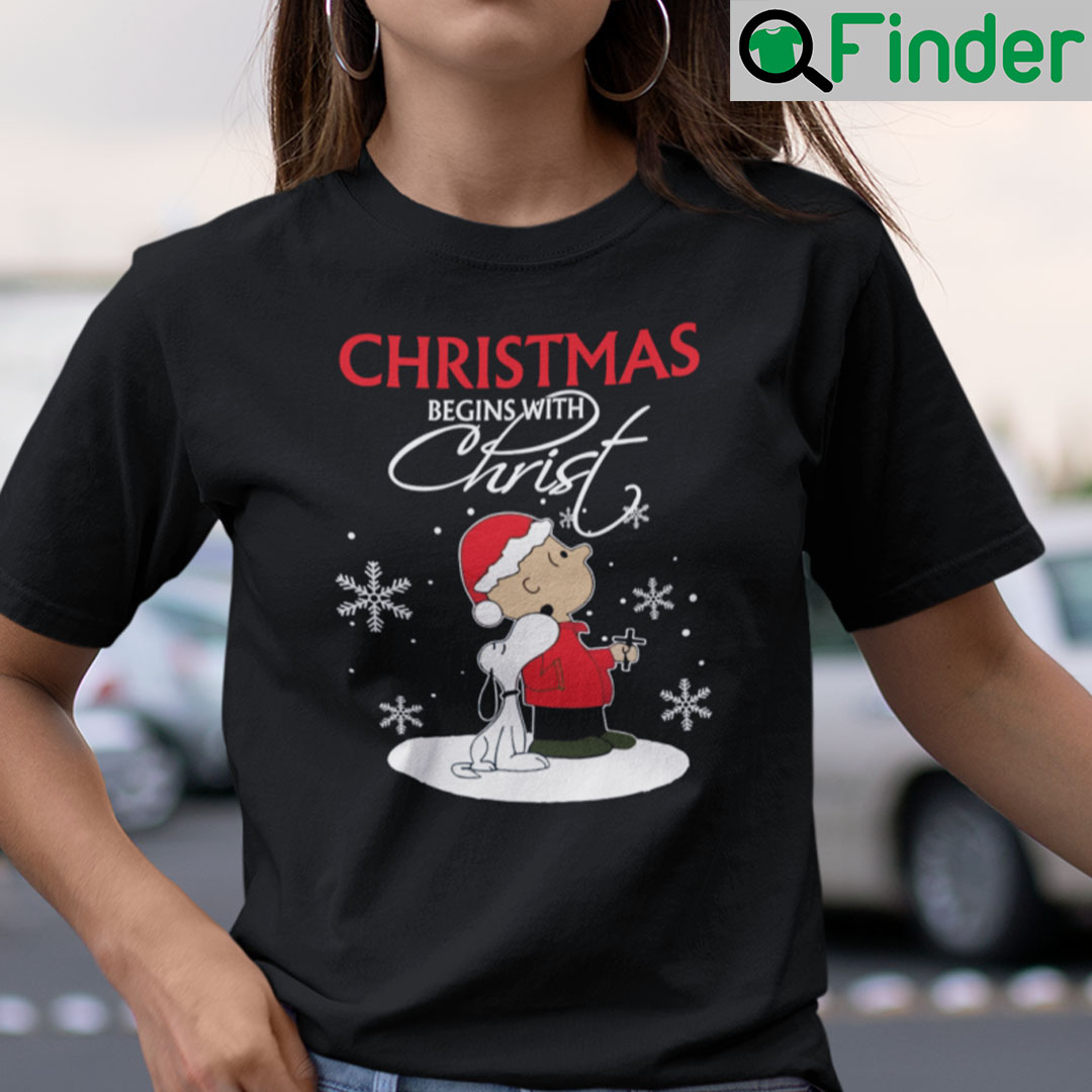 Charlie Brown Christmas Shirt Christmas Begins With Christ